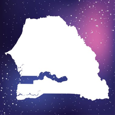 Senegal Ülke Şekli İllüstrasyon