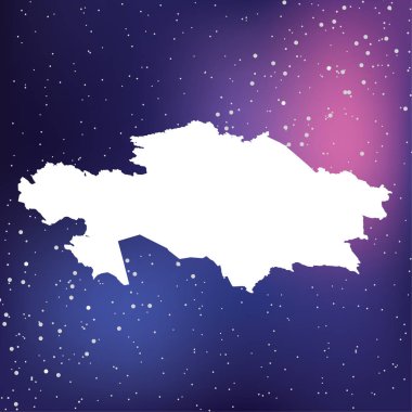 Kazakistan Ülke Şekli İllüstrasyon