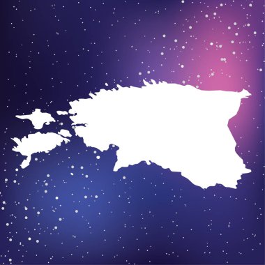 Estonya Ülke Şekli İllüstrasyon