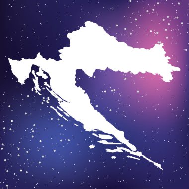 Hırvatistan Ülke Şekli İllüstrasyon