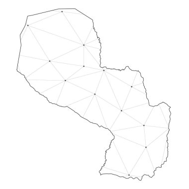 Paraguay Ülke Şekil İllüstrasyon