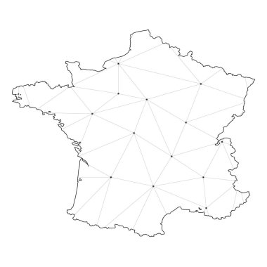 Fransa Ülke Şekli İllüstrasyon