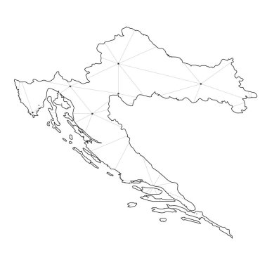 Hırvatistan Ülke Şekli İllüstrasyon
