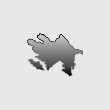 Azerbaycan Ülke Şekli İllüstrasyonu