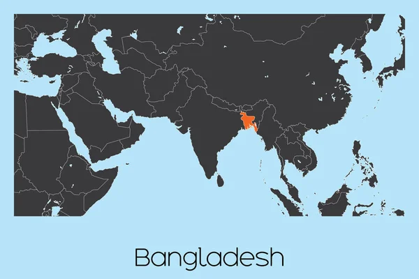 Forma de país ilustrada de Bangladesh — Archivo Imágenes Vectoriales