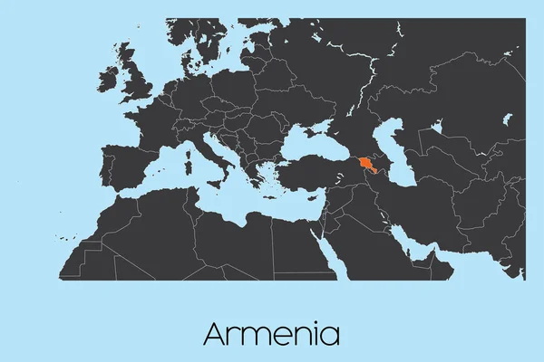 Geïllustreerde landvorm van Armenië — Stockvector