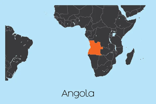 アンゴラのイラスト国形 — ストックベクタ
