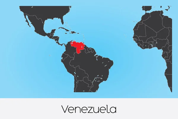 Geïllustreerde landvorm van Venezuela — Stockvector