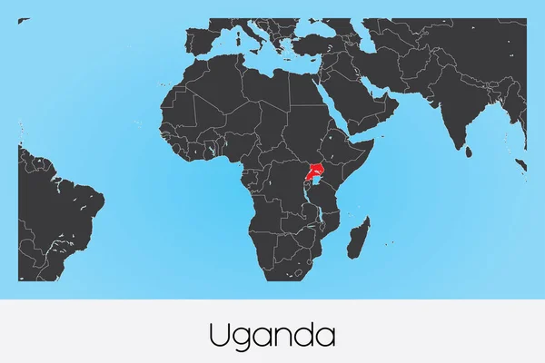 Geïllustreerde plattelandsvorm van Oeganda — Stockvector