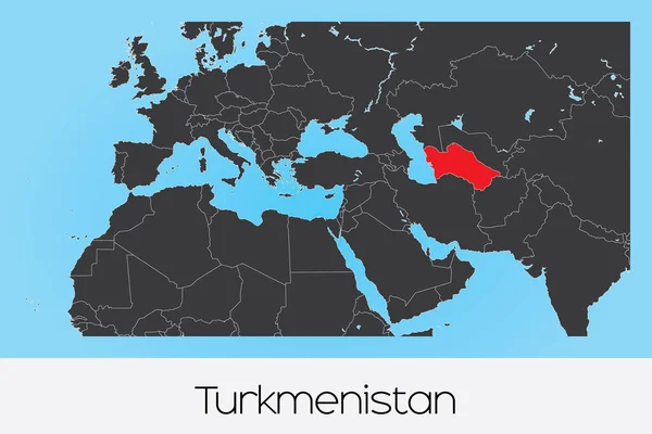 トルクメニスタンのイラスト国形 — ストックベクタ