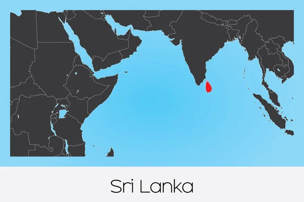 Geïllustreerde landvorm van Sri Lanka — Stockvector
