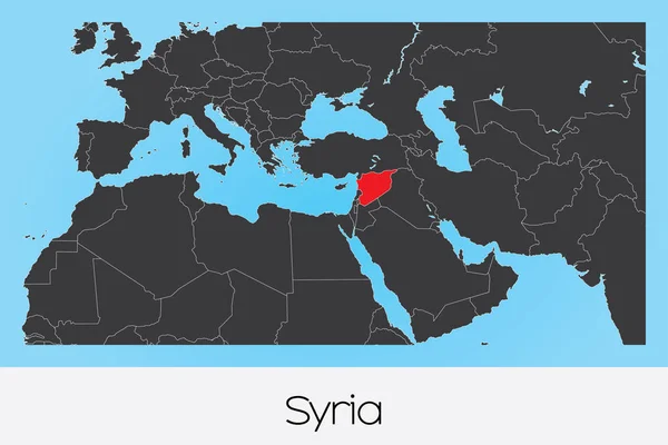 País ilustrado Forma da Síria — Vetor de Stock