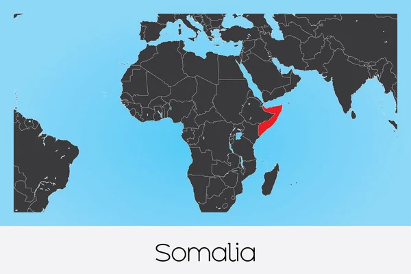 País ilustrado Forma da Somália —  Vetores de Stock