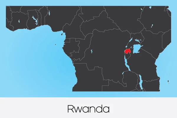 Ілюстрована форма країни Руанда — стоковий вектор