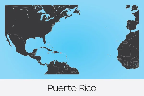 País ilustrado Forma de Porto Rico —  Vetores de Stock