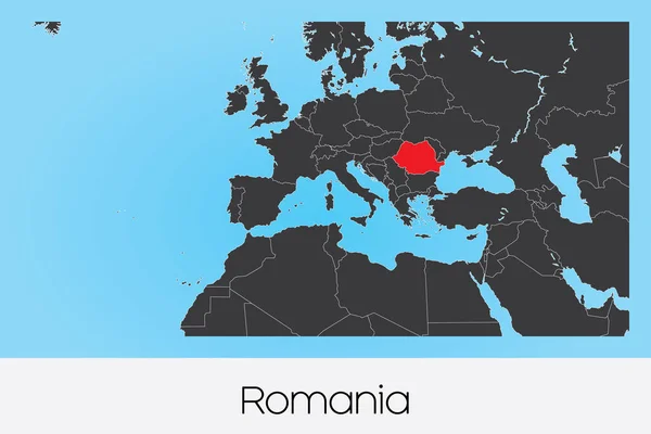 Ilustrovaný tvar země Rumunska — Stockový vektor
