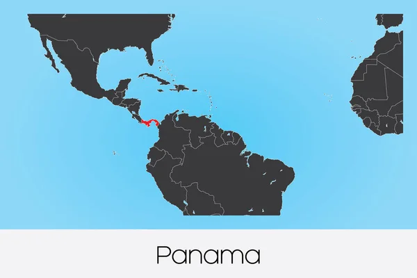 Forme de pays illustré du Panama — Image vectorielle