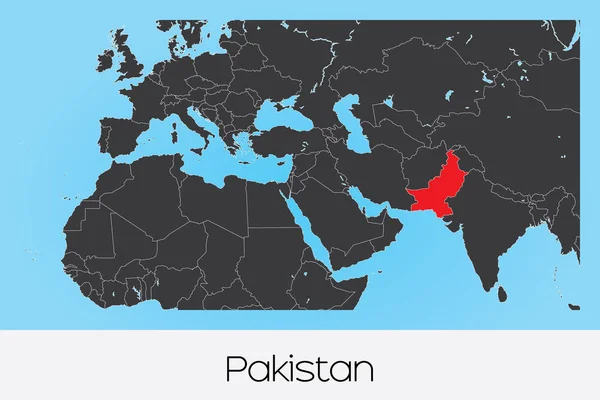 Geïllustreerde landvorm van Pakistan — Stockvector