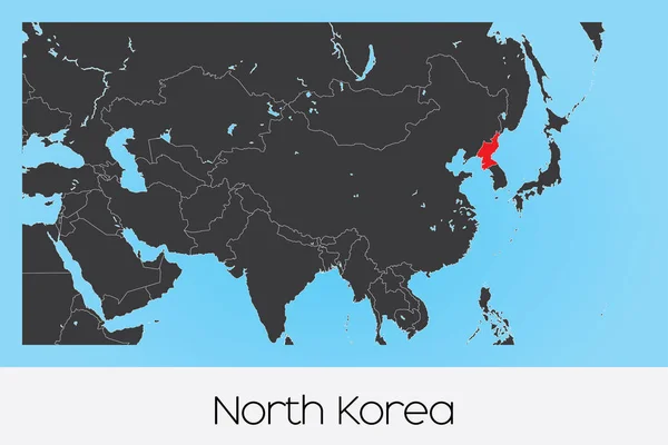 Geïllustreerde vorm van Noord-Korea — Stockvector