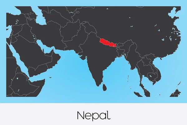 Forma de país ilustrada de Nepal — Archivo Imágenes Vectoriales