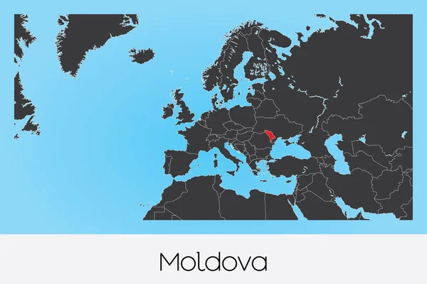 Ilustrovaný tvar země Moldavska — Stockový vektor