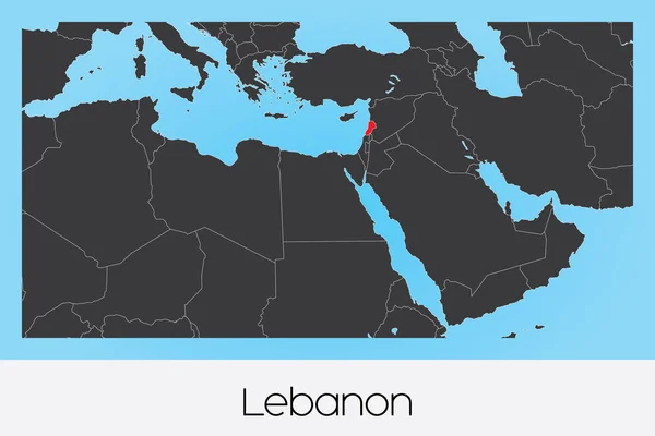 Ilustrovaný tvar země Libanonu — Stockový vektor