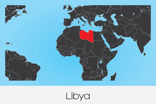 País ilustrado Forma da Líbia — Vetor de Stock