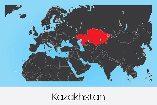 Ilustrowany kształt kraju Kazachstanu — Wektor stockowy