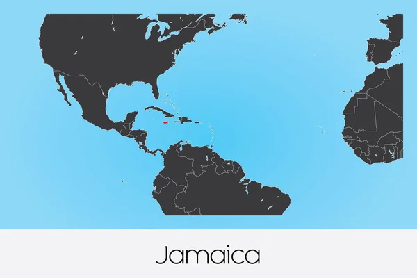 ジャマイカのイラスト国の形 — ストックベクタ