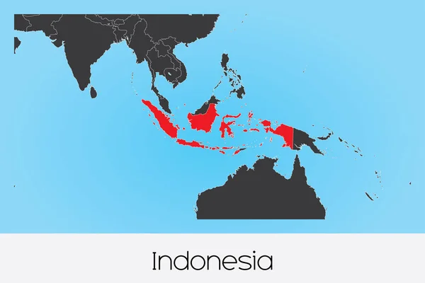 Εικονογραφημένο Σχήμα Χώρα της Ινδονησίας — Διανυσματικό Αρχείο
