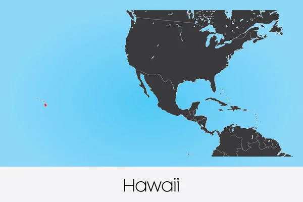 Forma País Ilustrado de Hawaii — Vector de stock