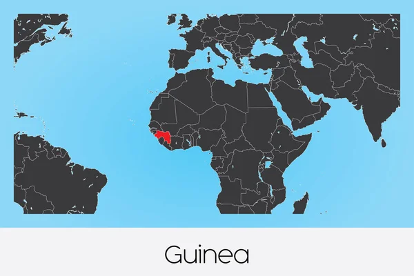 Geïllustreerde landvorm van Guinee — Stockvector