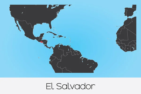 Salvador illusztrált ország alakja — Stock Vector