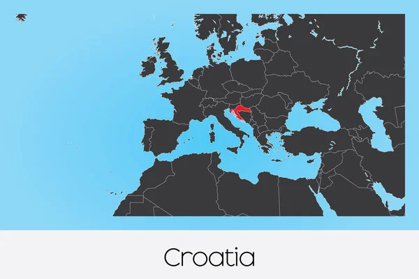 Forma de país ilustrada de Croacia — Vector de stock