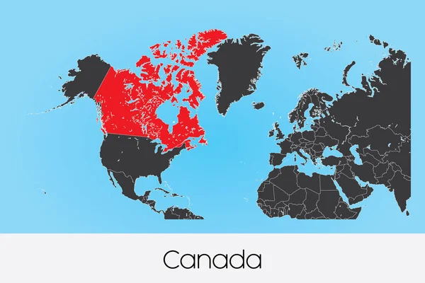 País ilustrado Forma do Canadá — Vetor de Stock