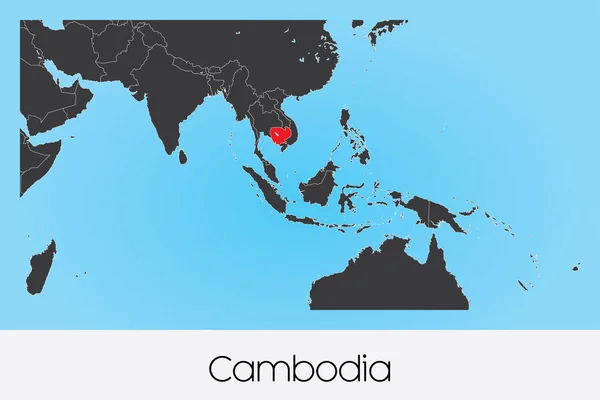 Загородный пейзаж Камбодии — стоковый вектор