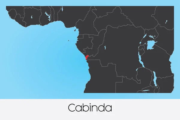 Illustrerad landform av Cabinda — Stock vektor