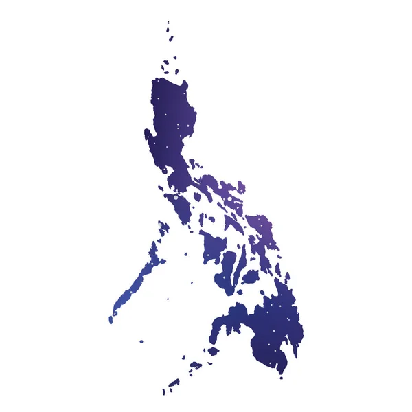 Ilustrasi Bentuk Negara Filipina - Stok Vektor