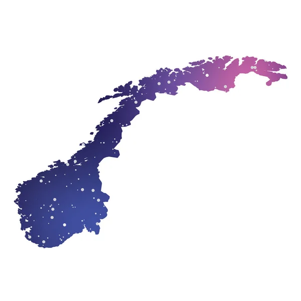 Land vorm illustratie van Noorwegen — Stockvector