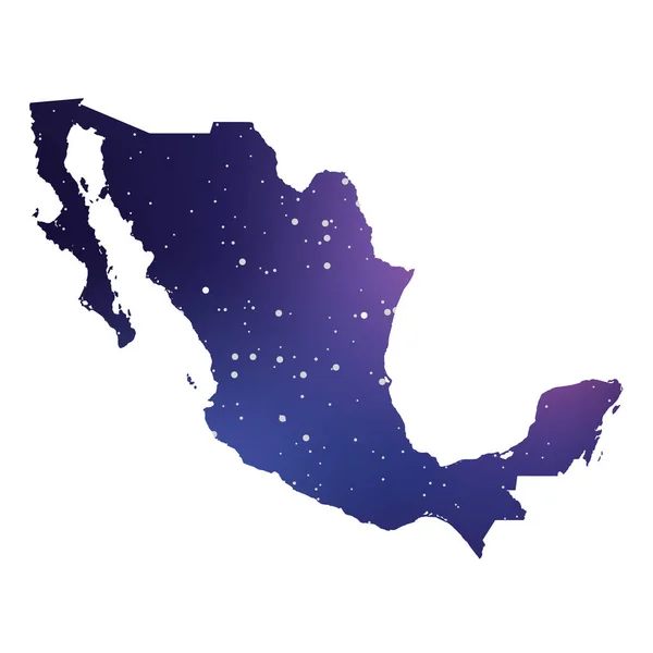 Ilustración de México en forma de país — Vector de stock