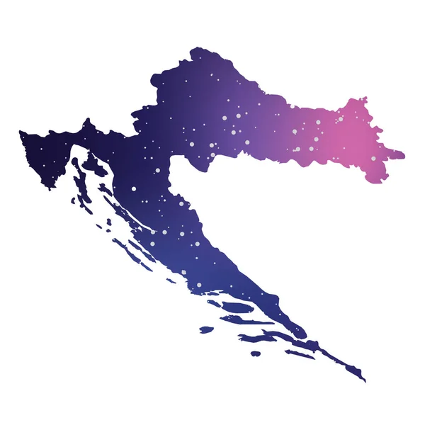 Illustration de la forme du pays de Croatie — Image vectorielle