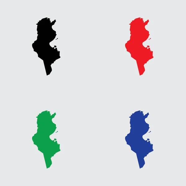 Forme pays illustré de la Tunisie — Image vectorielle