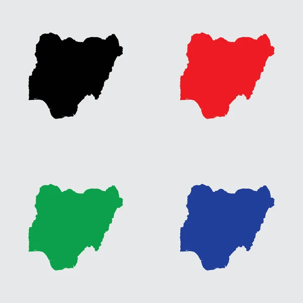 Forme pays illustré du Nigeria — Image vectorielle