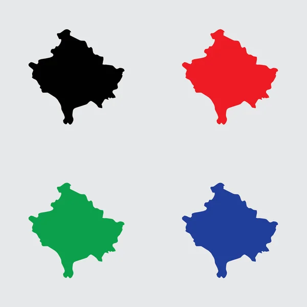 Forma de país ilustrada de Kosovo — Vector de stock