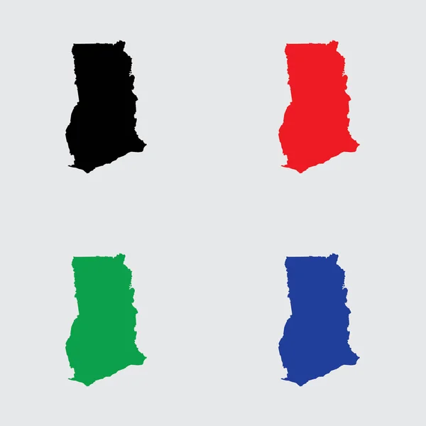 Εικονογραφημένο σχήμα χώρας της Γκάνα — Διανυσματικό Αρχείο