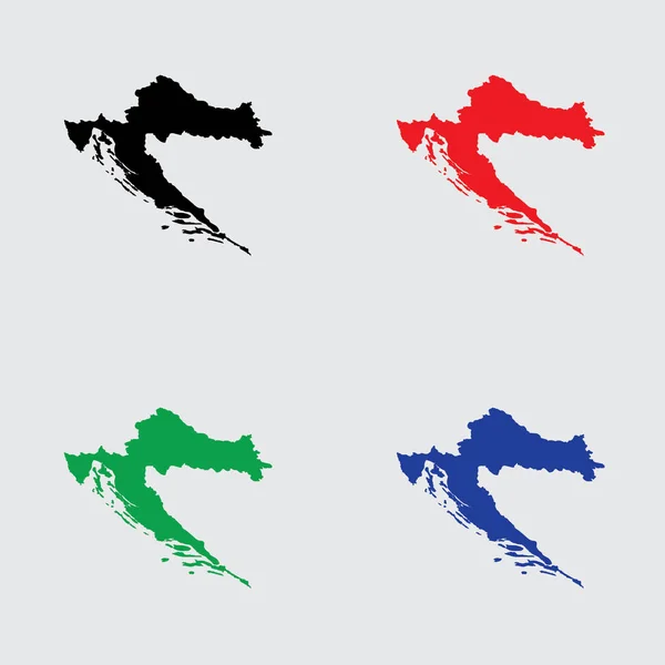 Ilustrovaný tvar země Chorvatska — Stockový vektor