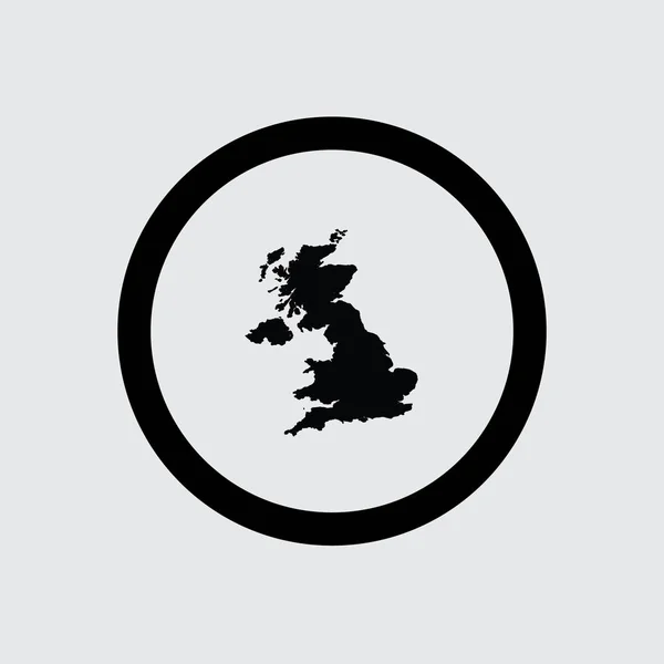 CountryOutlinesSmall-InCircle-Outline-2 Reino Unido — Vector de stock