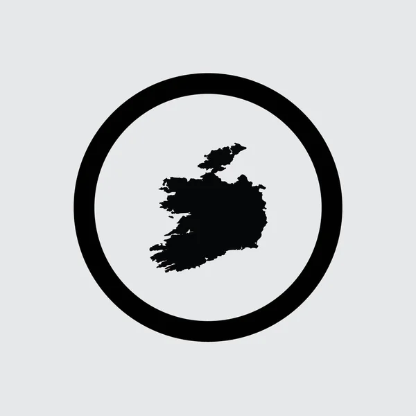 CountryOutlinesSmall-InCircle-Outline-1 Irlanda — Vector de stock