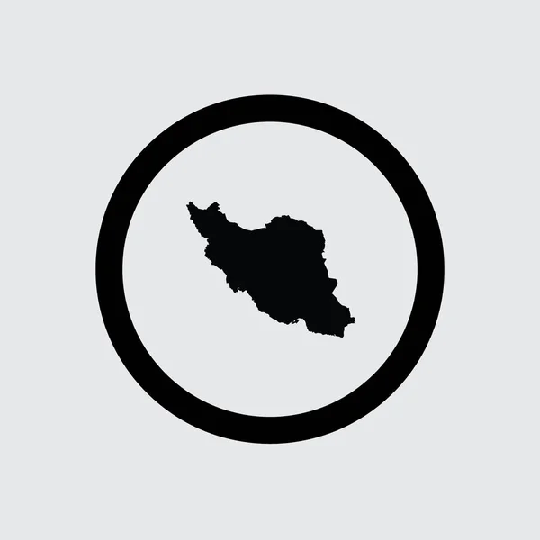 CountryOutlinesSmall-InCircle-Outline-1 Irán — Vector de stock