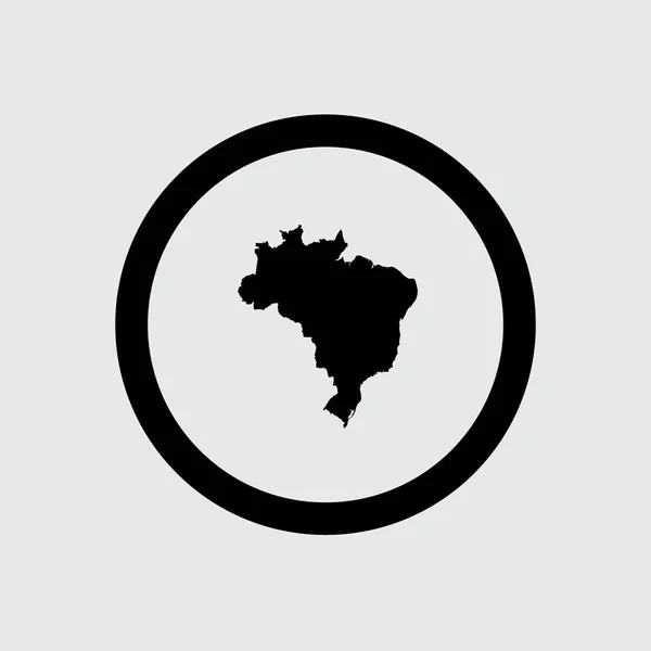 CountryOutlinesSmall-InCircle-Outline-1 Brasil — Archivo Imágenes Vectoriales